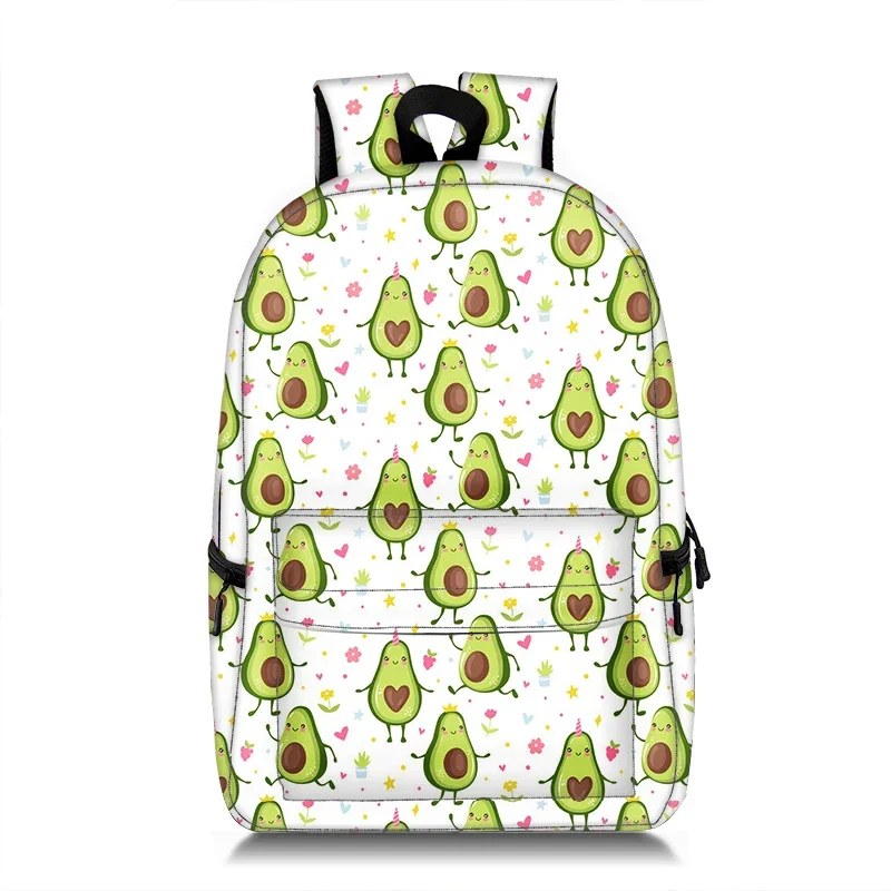 Cute Fruit Avocado Print Backpack Women Shoulder Bags for Travel Men Laptop Backpack Teenager Children School Bags Bookbag