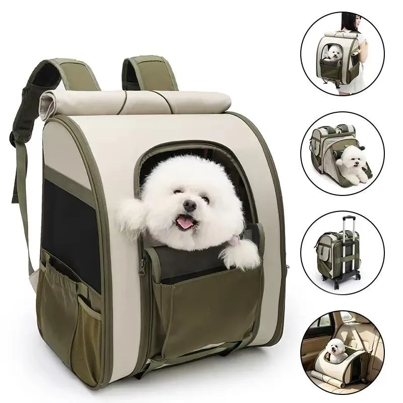 for Luxury Style Breathable Structure Polyester and Nylon Multifunctional Pet Backpack Pet Backpack Travel Goods