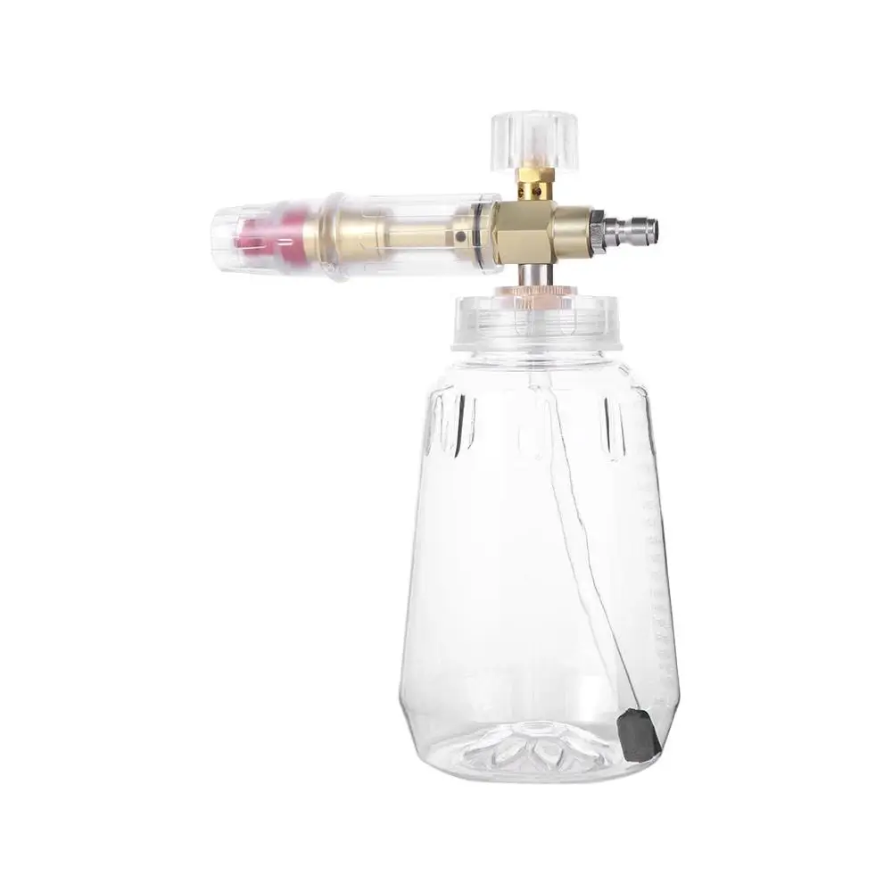 Generator piany do mycia samochodu z grubą rączką, przezroczysty, wysoce spieniający się, lufa do piany śnieżnej, pusta butelka, regulowany rozpylacz piany, spryskiwacz do ciężarówek.
