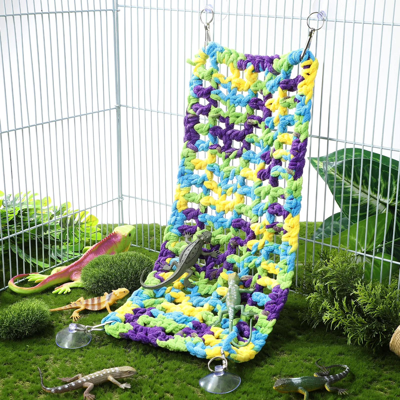 

Reptile Hammock Lizard Bed Bearded Dragon Lounger Gecko Sleeping Pet Resting Mat Space Saving Easy Cleaning Strong Use