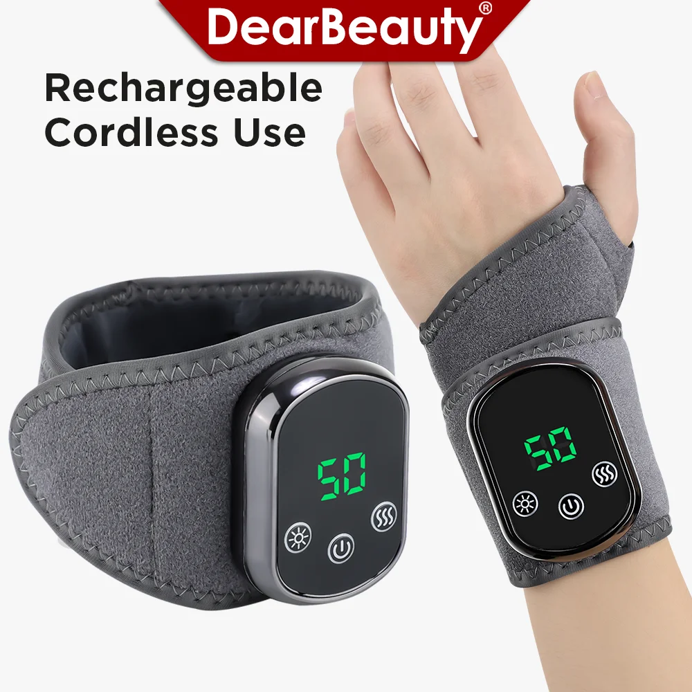 

Electric Heating Wrist Guard Vibration Massager 5 Levels Hot Compress Wrist Brace Protector Wrap Rechargeable Heating Wristband