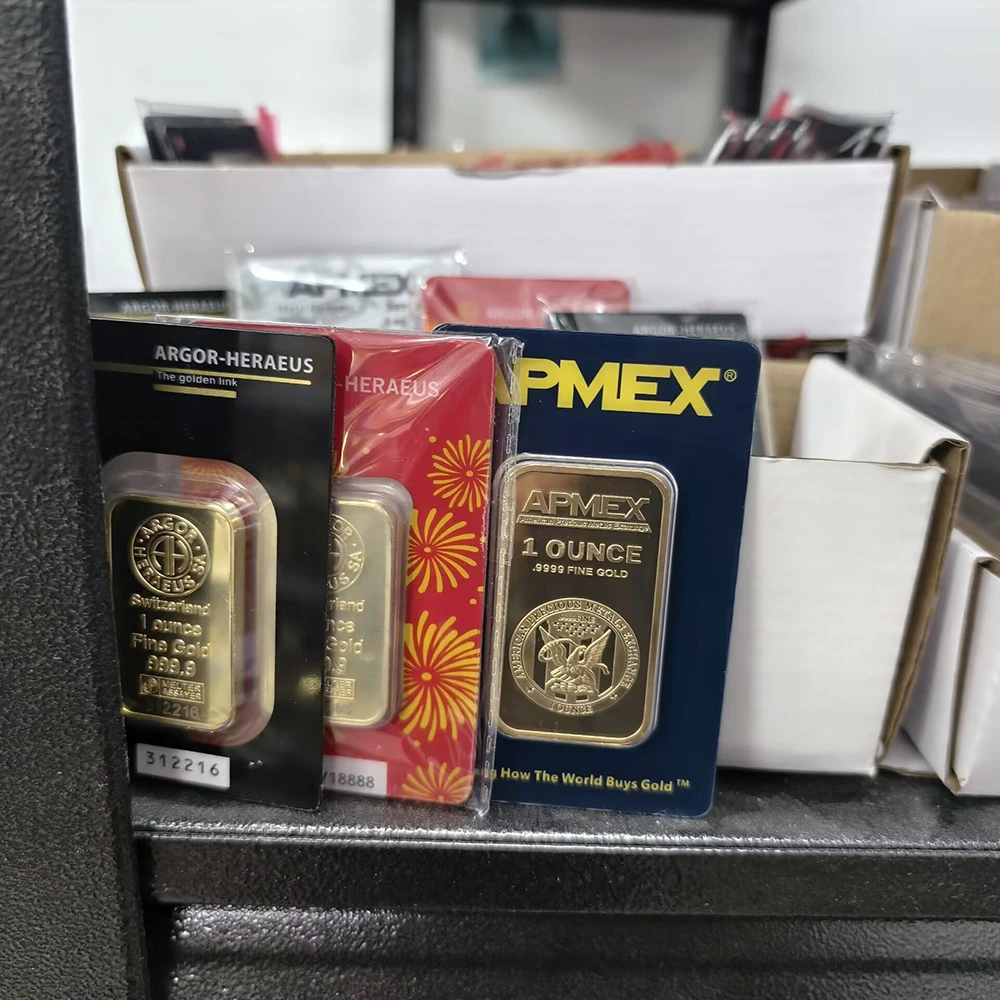 Classic 1oz/2.5g/5g/10g/20g/50g/100g Non-magnetic Gold Plated Bar Sealed Packing Copper Craft Unique Serial No. Business Gift