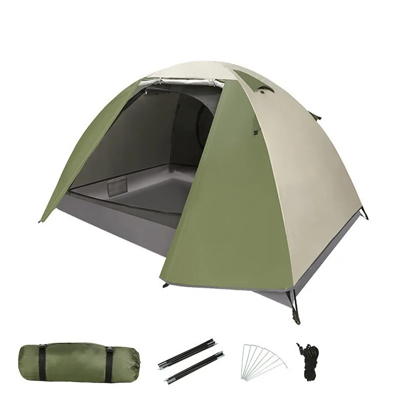 Imagem -03 - Tenda de Montanhismo de Camada Dupla Portátil Leve Dupla Camada Impermeável Windproof Engrossado Acampamento ao ar Livre