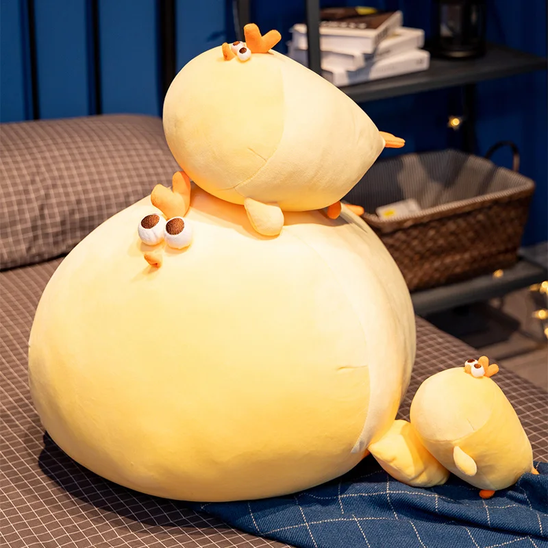 NEW Kawaii Chubby Chicken Plush Toy Soft Plush Stuffed Animal Yellow Chicken Pillow Room Sofa Cushion Decoration Birthday Gift