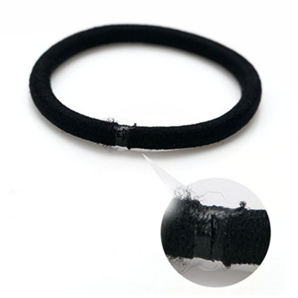 

100pcs 6Mm Seamless Bands Nylon Ropes Simple Stretchy Hair Ties For Women Girls Black Ponytail Holders Fashion Hair Rings