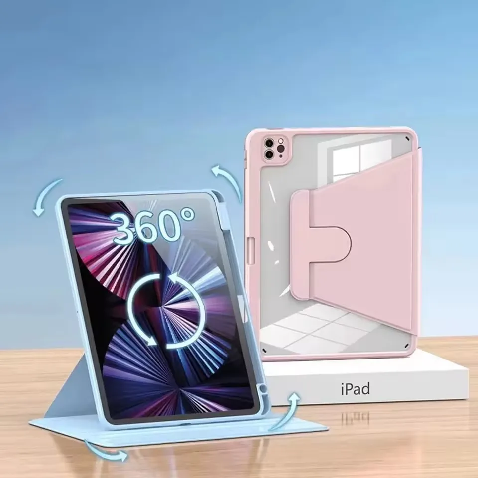 

360° Rotation Case For iPad Pro M4 13/14 Inch 2024 Air 11 13 M2 Pro 11 Air 4 5 10.9 7/8/9/10th Gen Mini 6 Tablet Stand Cover