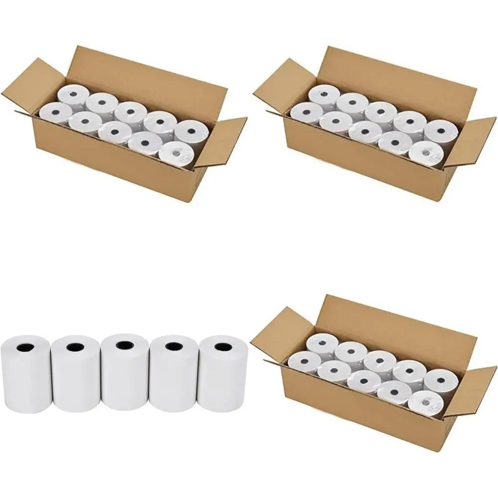 لفات ورق الإيصالات الحرارية، 3-1/8 بوصة × 230 قدم، عبوة من 40 لفة