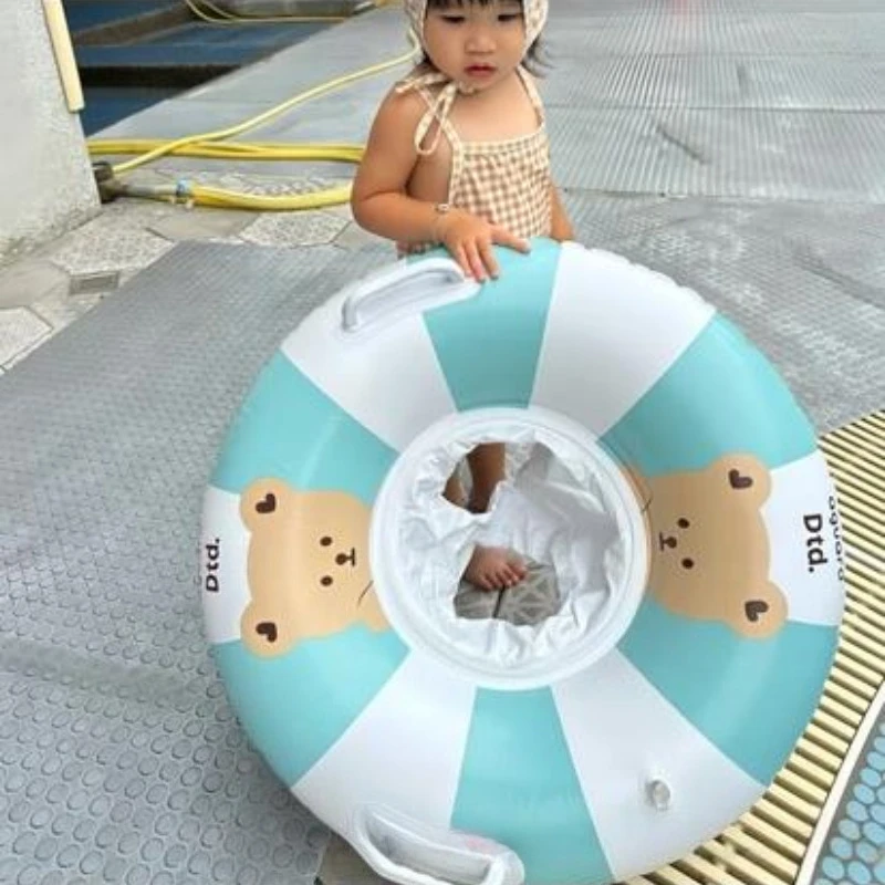 Baby Swimming Float Ring Toy Inflatable Swim Ring Floating Safty Seat with Canopy Kid Summer Water Pool Play Equipment Beach Toy