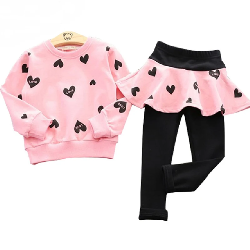 Toddler Girls Clothing Sets Autumn spring Children Girls Clothes T Shirt Skirt Legging Pants Outfits Kids Girls Sport Suit