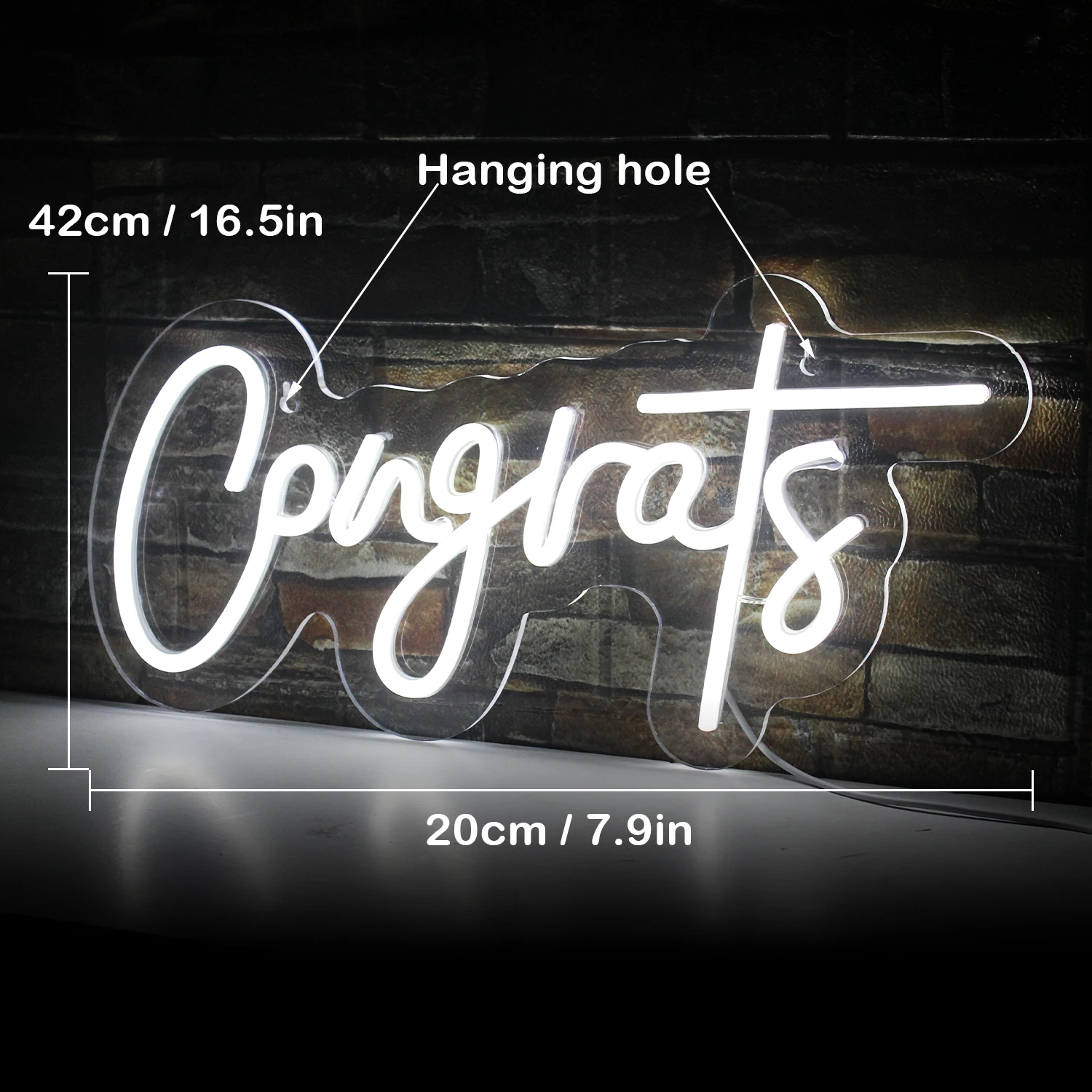 Neon Art congratulazioni Neon Sign USB Powered LED Party Celebration Wedding Office Bar camera dei bambini camera da letto Wall Decor Light Gift