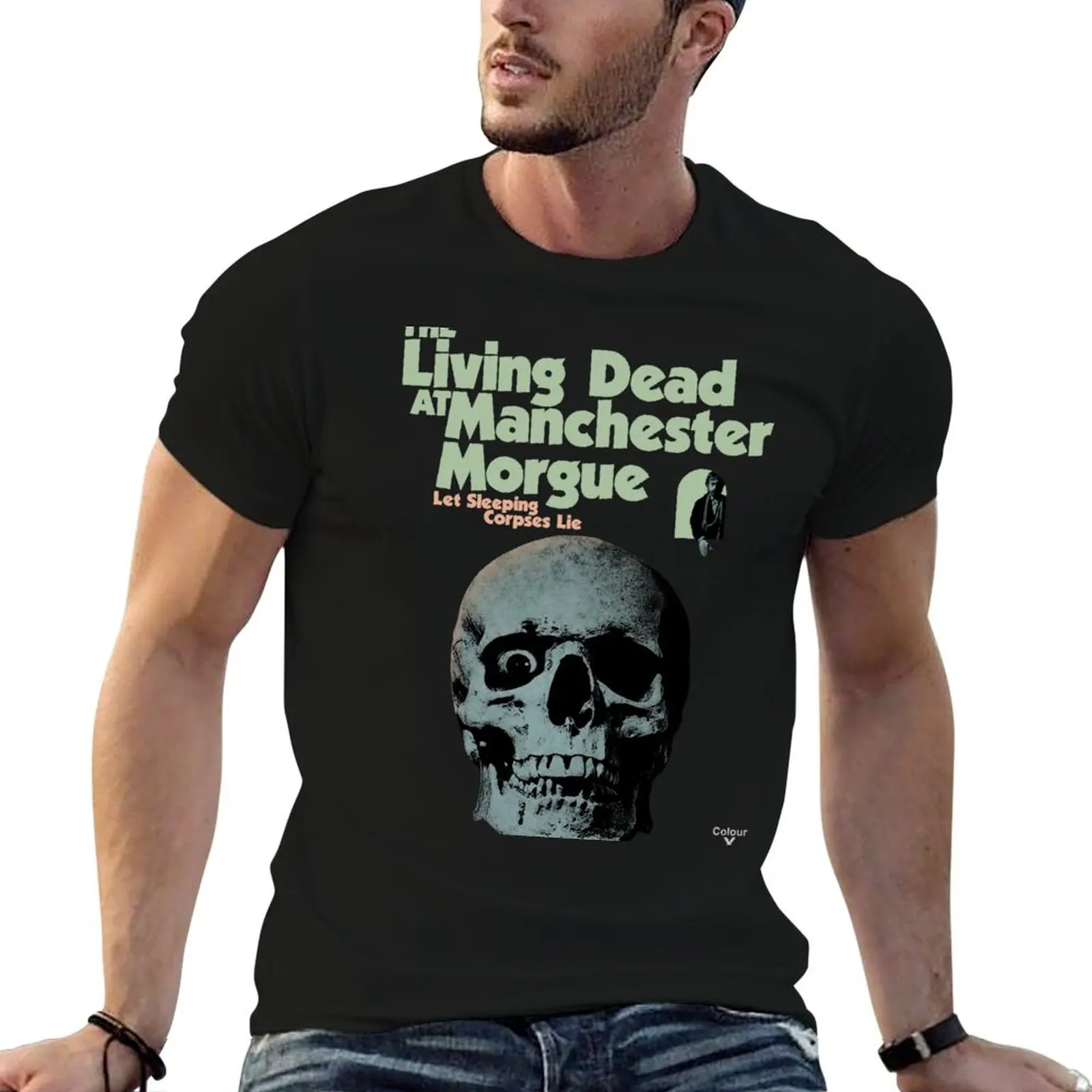 The Living Dead At Manchester Morgue T-Shirt Retro Graphic Print T-Shirt