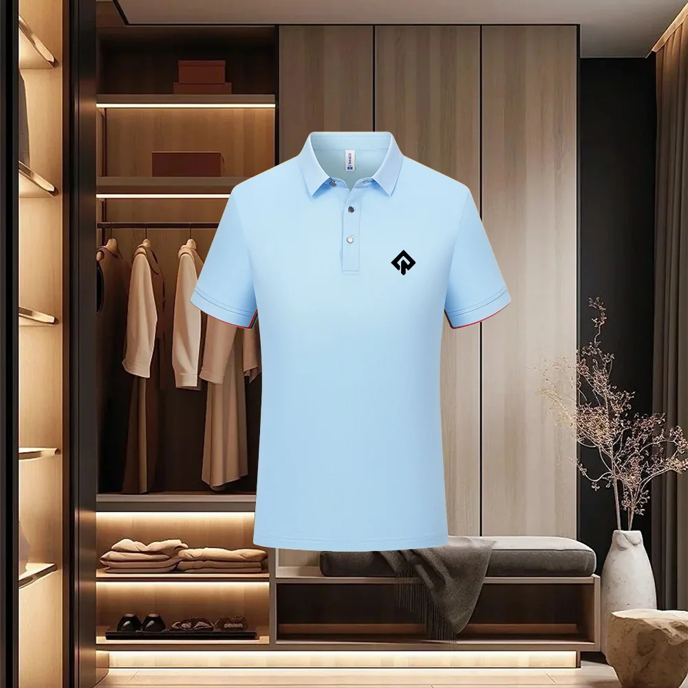 Golf New Men's Summer Short-Sleeved Lapel Polo Casual Breathable Comfortable Polo Shirt Solid Color High-Quality Men's T-Shirt T