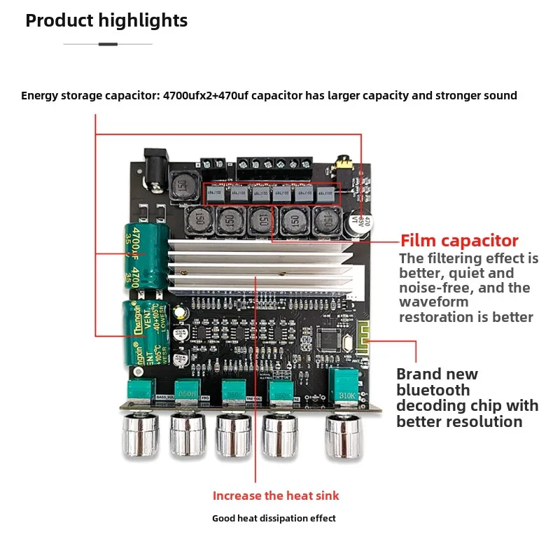 SOTAMIA TWS TPA3116 Bluetooth Audio Power Amplifier Board 2.1 Channel Subwoofer Amplifier Module Amplificador De Audio Mini Amp