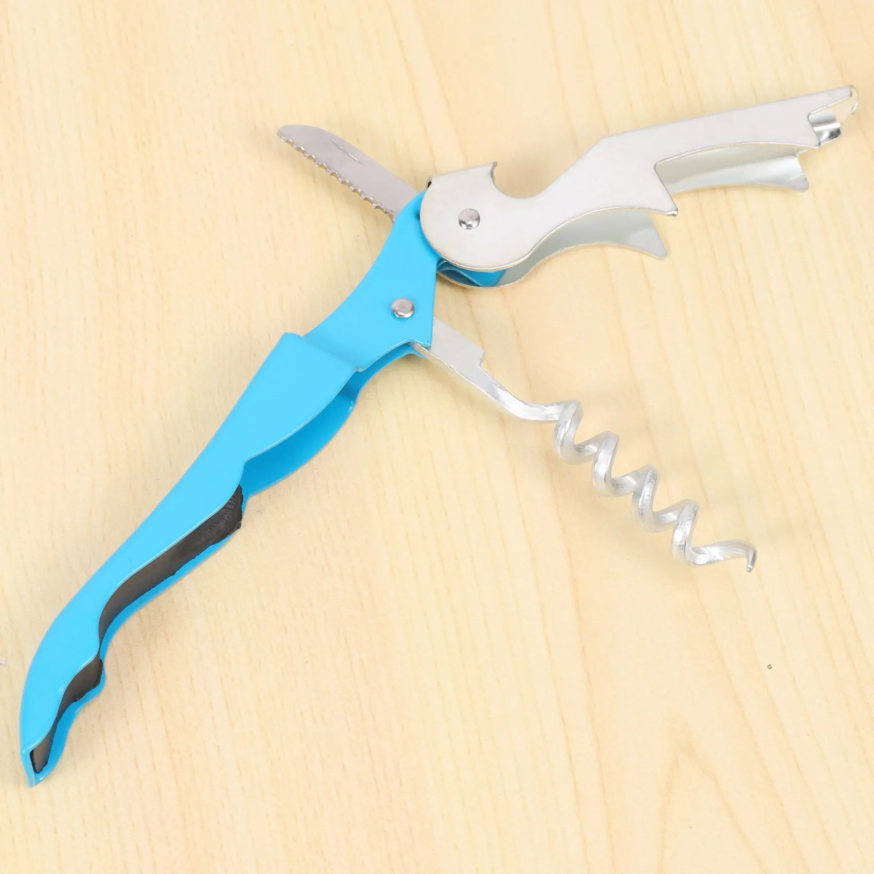 مجموعة فتاحة النبيذ شديدة التحمل ABKL-5 Pack مع قاطعة رقائق معدنية ومفتاح نبيذ فتاحة الزجاجات للنوادل والمنزل