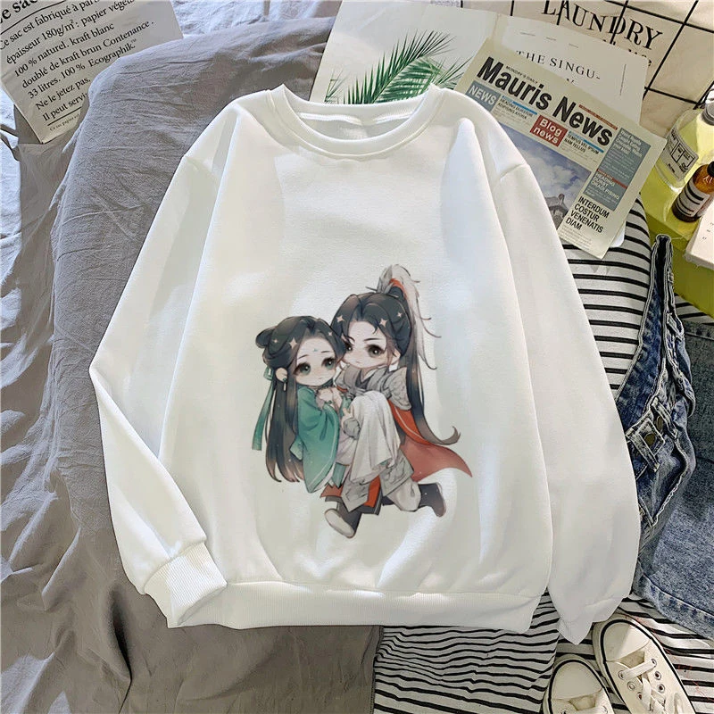 Cartoon Anime Hoodie Tian Guan Ci Fu Hoodies Women Xie Lian Hua Cheng Cute Winter Clothes Women Aesthetic Kawaii Sweatshirts