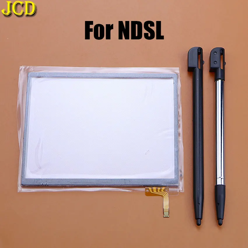 Jcd substituição de plástico metal retrátil stylus tela toque painel digitador vidro para ndsl nds lite console