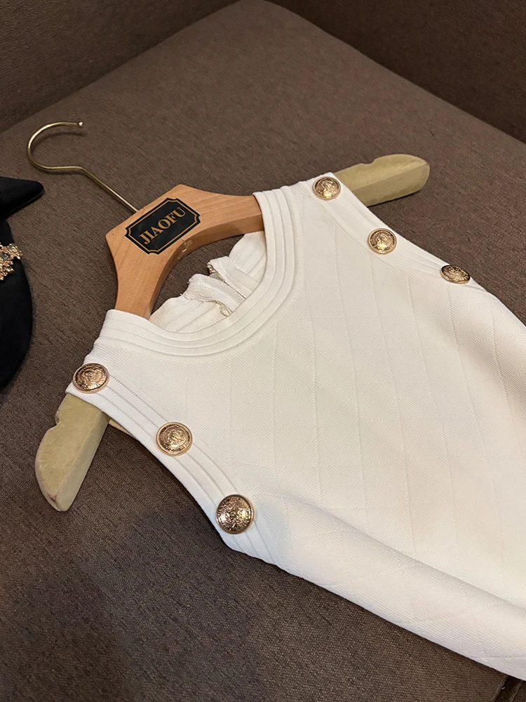 Outono inverno novo sle svel botão elástico de malha comprimento médio bodycon camada base outerwear versátil feminino dr