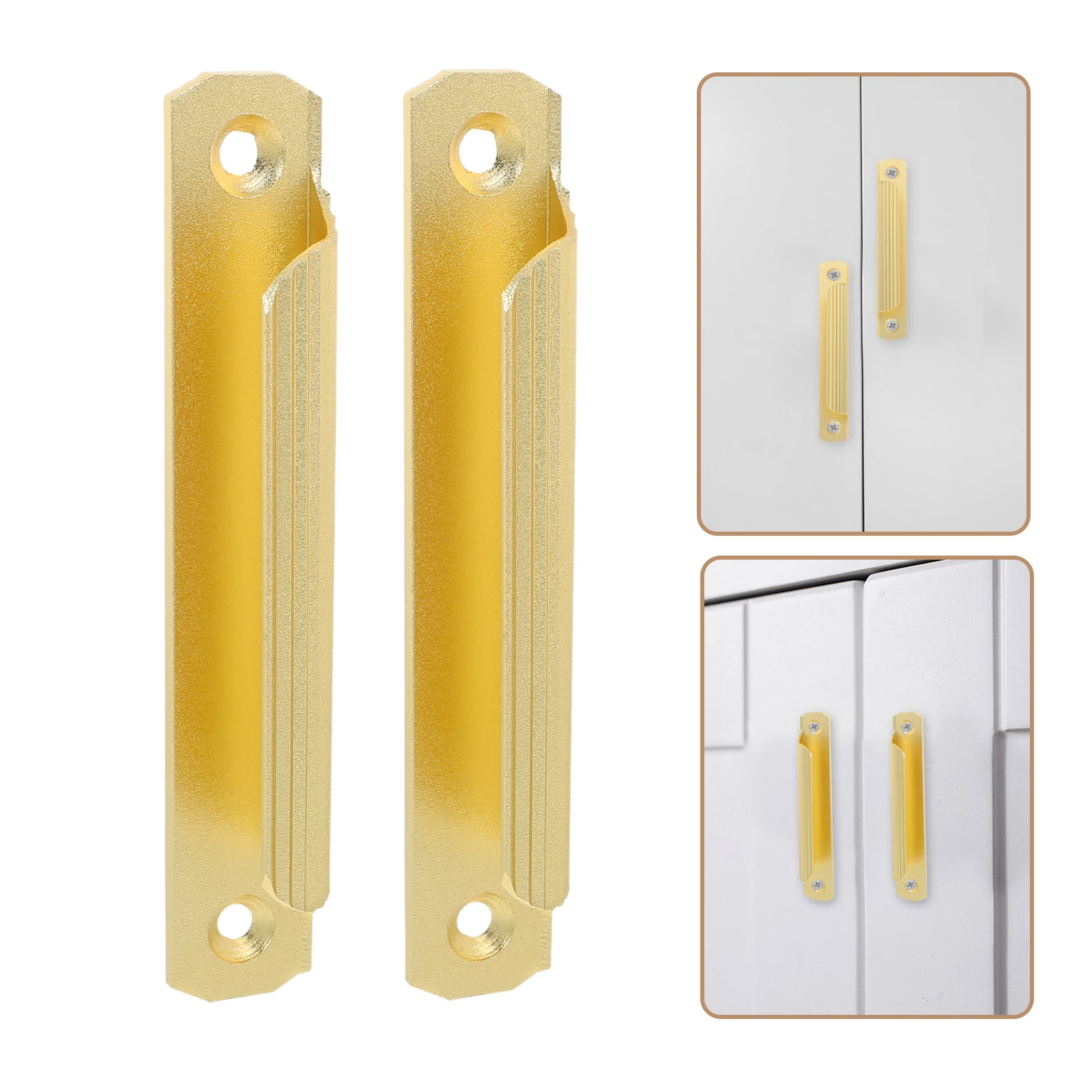 

2Pcs Aluminum Alloy Door Pull Handles Metal Sliding Door Handles for Cabinets Wardrobes Drawers Home Hardware Small Pull Handle