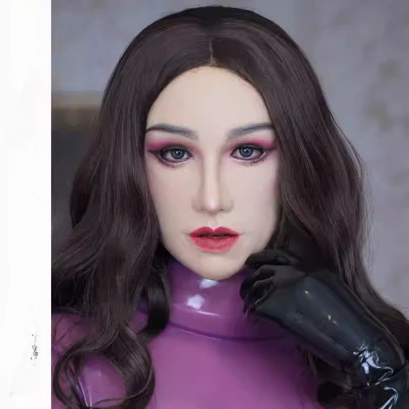 DMS | M26 Lan | Rose Red Temptation | Special makeup sexy silicone headgear for cosplay and cross-dressing