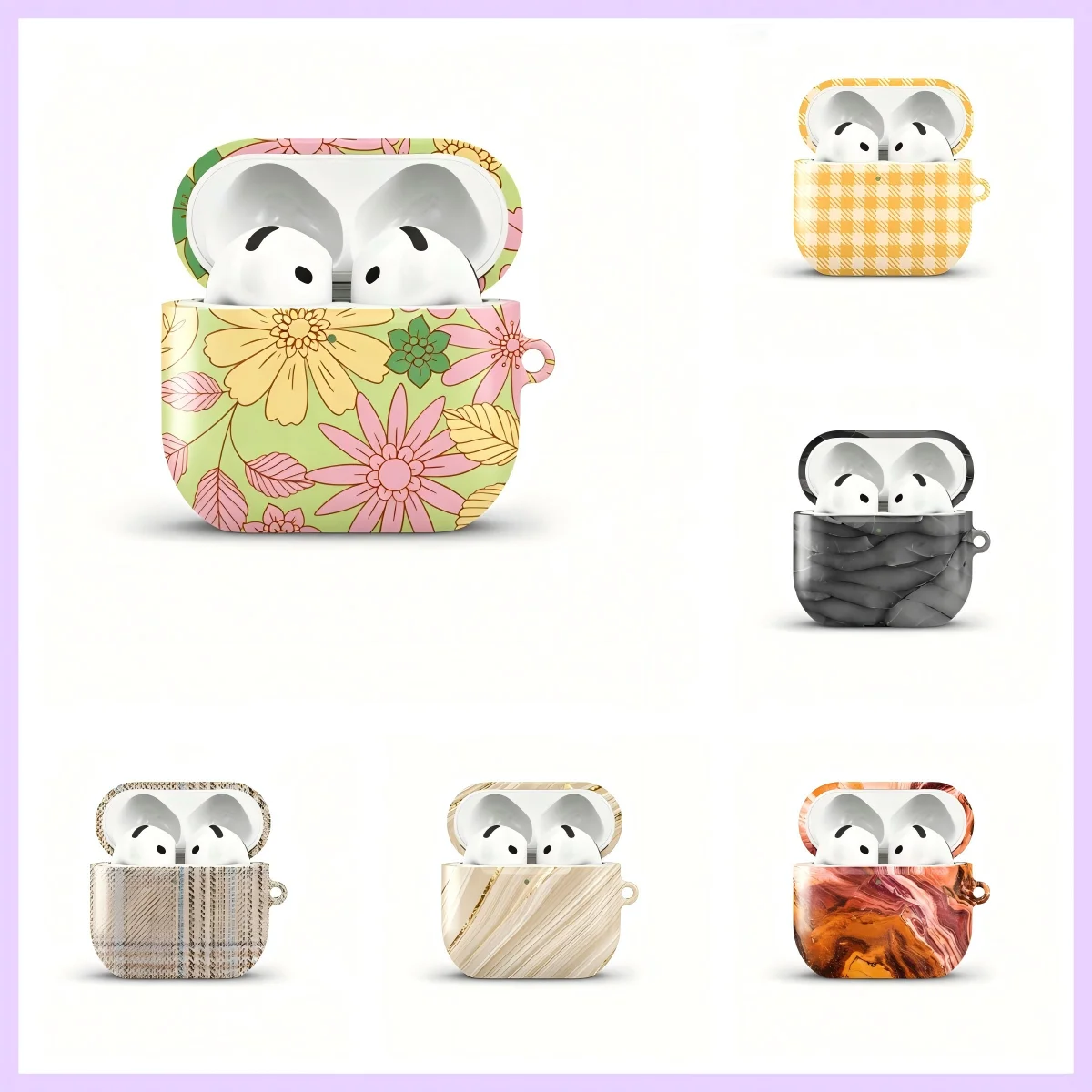 Capa Protetora de Luxo Honey Plaid Bright Glow para AirPods, Resistente a Impactos, Brilhante, HD, em PC Rígido, para Fones de Ouvido 1 2 3 Pro Pro2