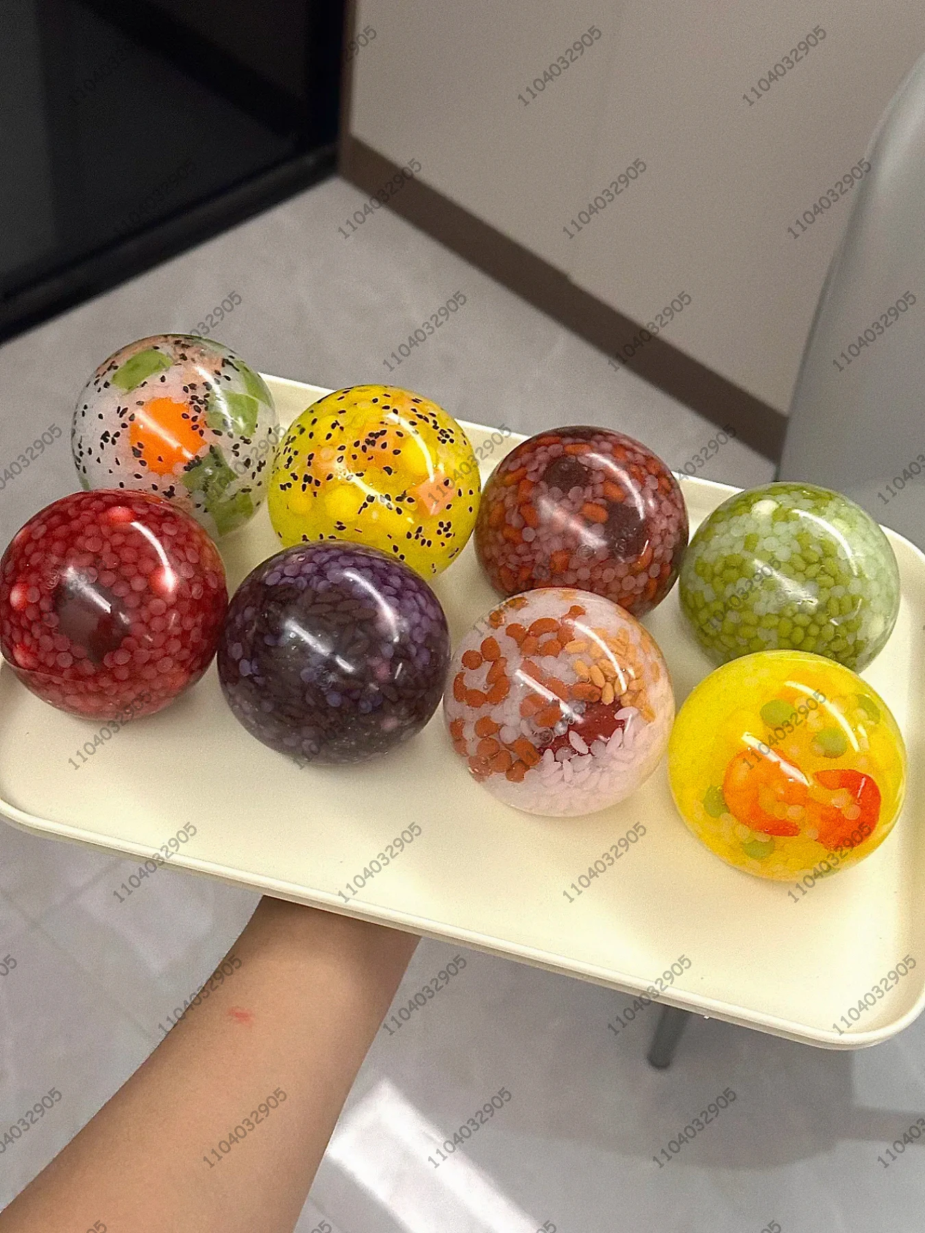 Food Stress Ball Rice Ball Squishy Fidget Toy Non-Bounce Squeeze Ball ASMR Sensory Toy Anti Stress Toy For Adult Hand Exercise