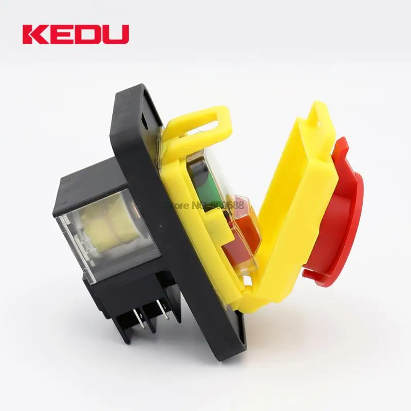 KJD12 250V 120V 4-Pin Start Stop No Volt Release Push Button Switch NVR Common to Woodshop and Metalwork Machines