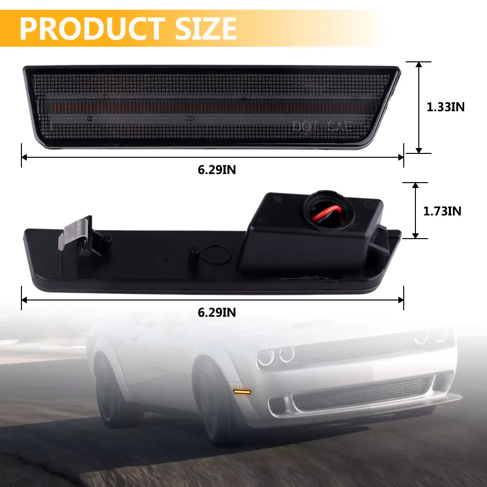 2 قطعة سيارة عالية الأداء LED الملحقات الوظيفية مقاوم للماء الجانب ماركر ضوء مع ترقية دودج في سنوات الموديل 2008 إلى 2014