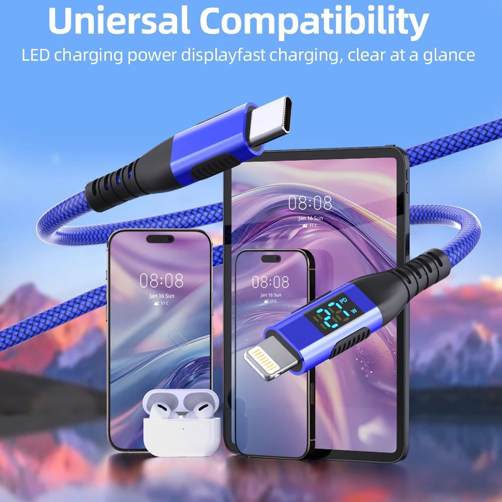 LAIHONEN USB C إلى كابل البرق 6FT 5 قطعة MFi آيفون شاحن سريع نوع c إلى كابل البرق أربعة ألوان آيفون 14 13 12