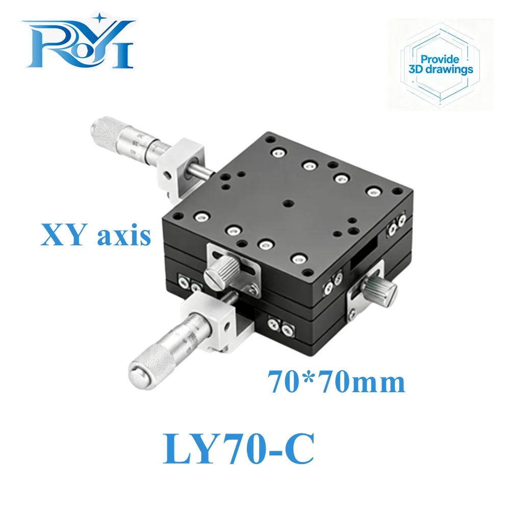 XY Axis 70*70mmTrimming Station Manual Displacement Platform Linear Stage Sliding Table XY40-C XY40-L LY40-R Cross Rail