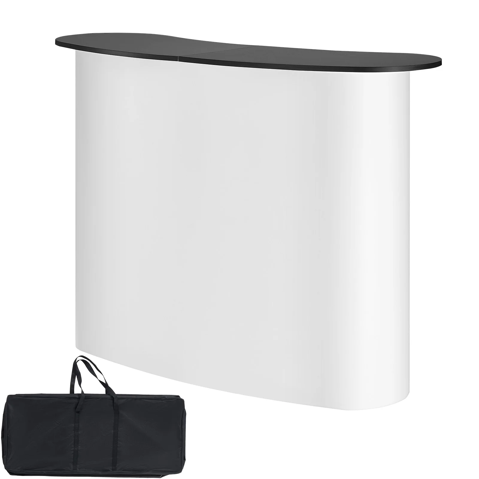 SucceBuy Portable Tradeshow Podium Table Exhibition Counter Stand Booth Fair w/ Wall Foldable Promotion Retail Bar Table