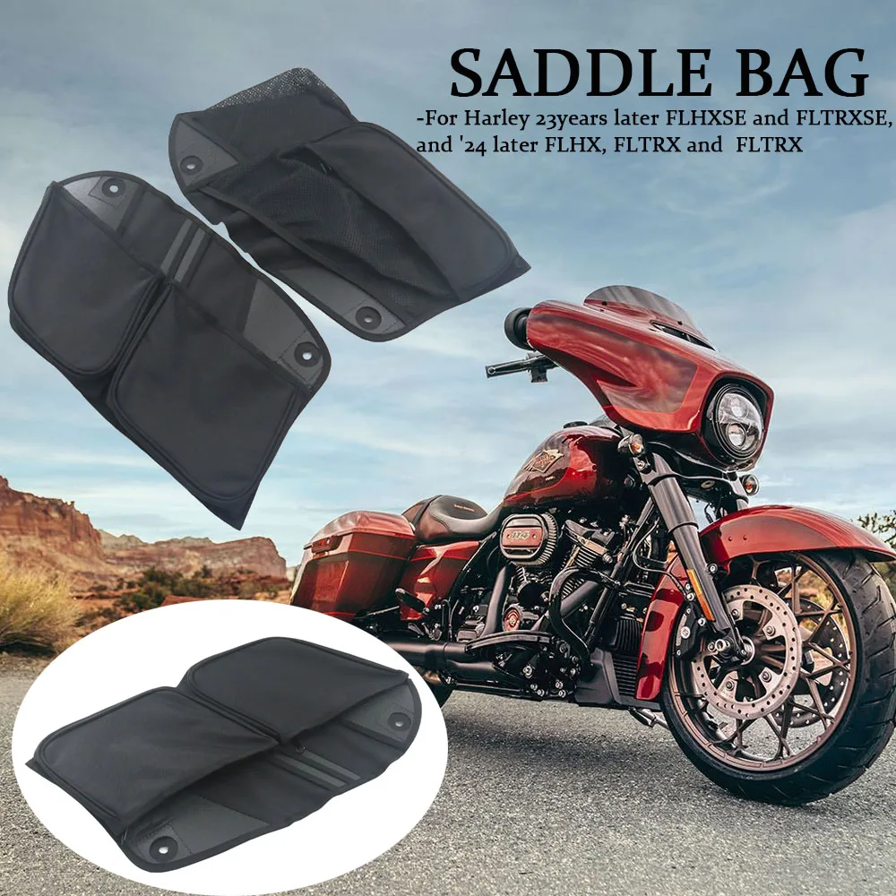 

For Harley 23years later FLHXSE and FLTRXSE, and '24 later FLHX, FLTRX and FLTRX New Motorcycle black saddle bag Accessory