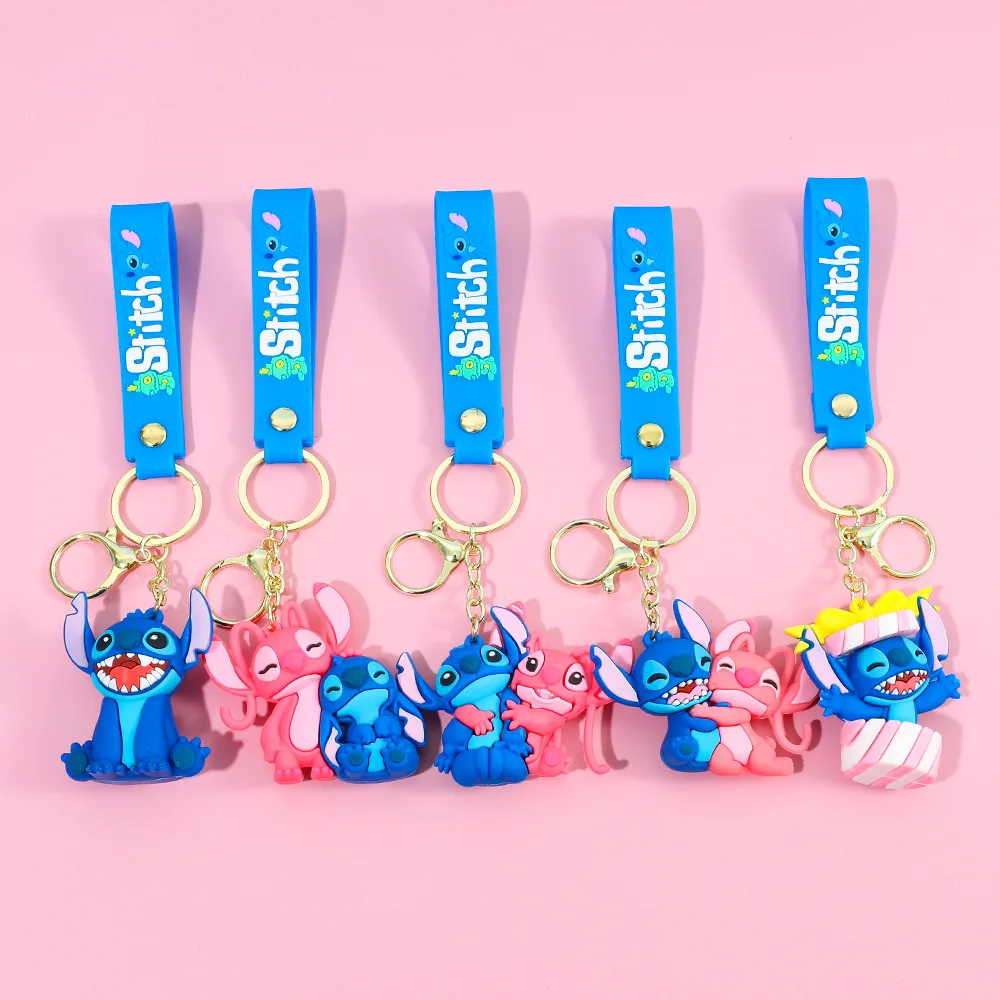 Lilo & Stitch llavero 3D Stitch figura de Ángel pareja colgante teléfono llavero mochila accesorio regalos para él joyería Y2k