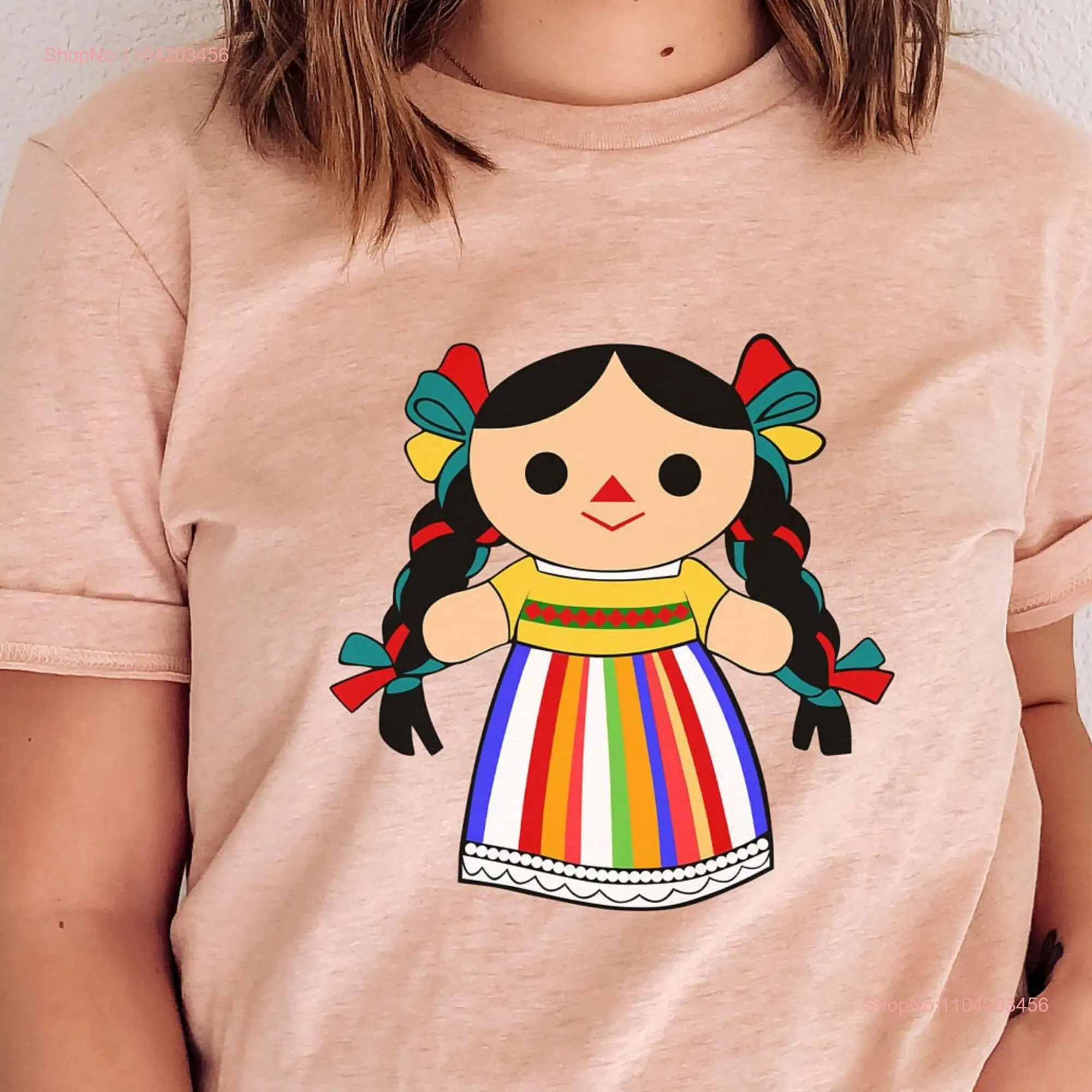 Mexico T Shirt Mexican Doll Latina Spanish Pride for Woman Camisa Mexicana en Espanol long or short sleeves