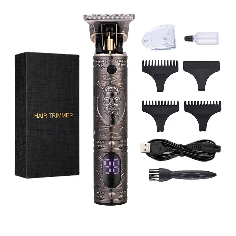 Tondeuse à cheveux électrique sans fil avec affichage numérique pour hommes, rasoir à barbe, machine à couper les cheveux, coupe de cheveux de barbier