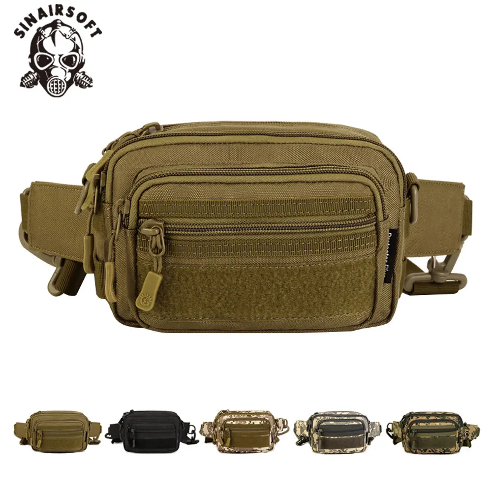 SINAIRSOFT Tactical Molle Belt Waist Bag, Fanny Pack, Crossbody Shoulder Handbag, Outdoor Hunting, Hiking, Camping, Climb Bags