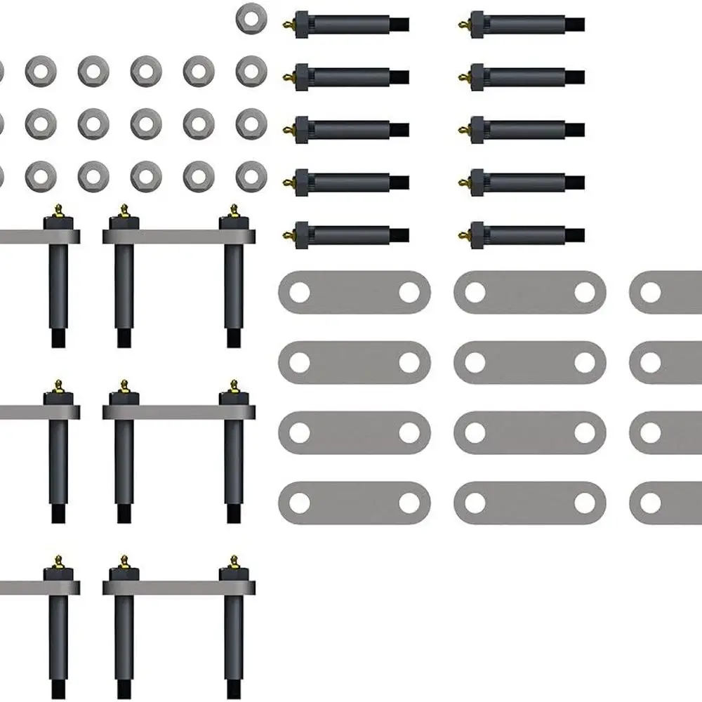 

Запасные части для прицепа Lippert или комплект вешалок с тройной осью для автофургона (AP) с мокрым болтом, скобы с длинными звеньями, готовые к земле