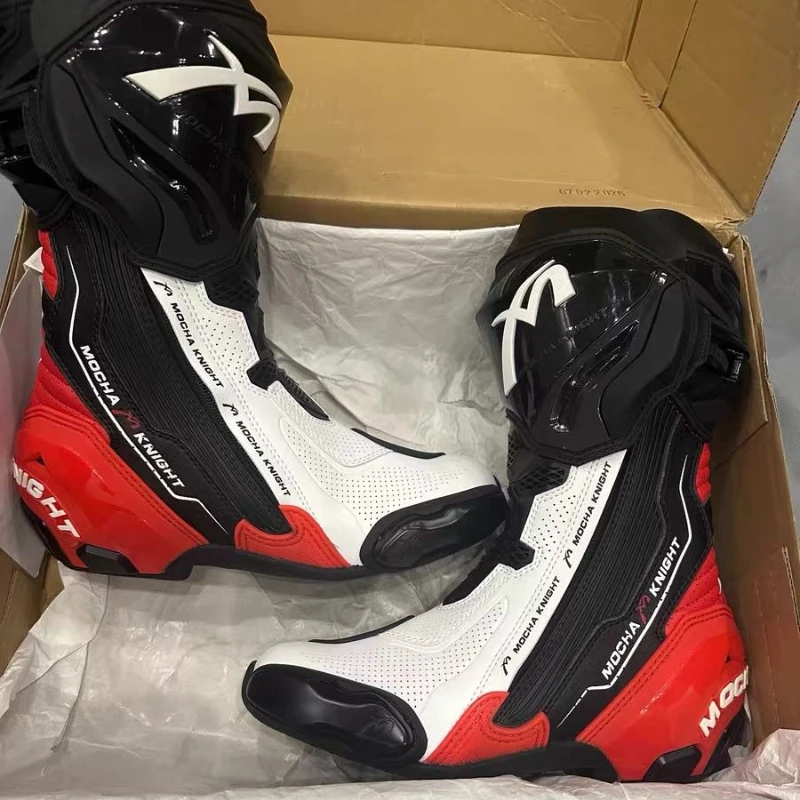 

Профессиональные уличные бахилы для мотокросса, длинные ботинки, противоскользящая дышащая обувь для мотоциклов, мужские защитные ботинки для мотоциклов