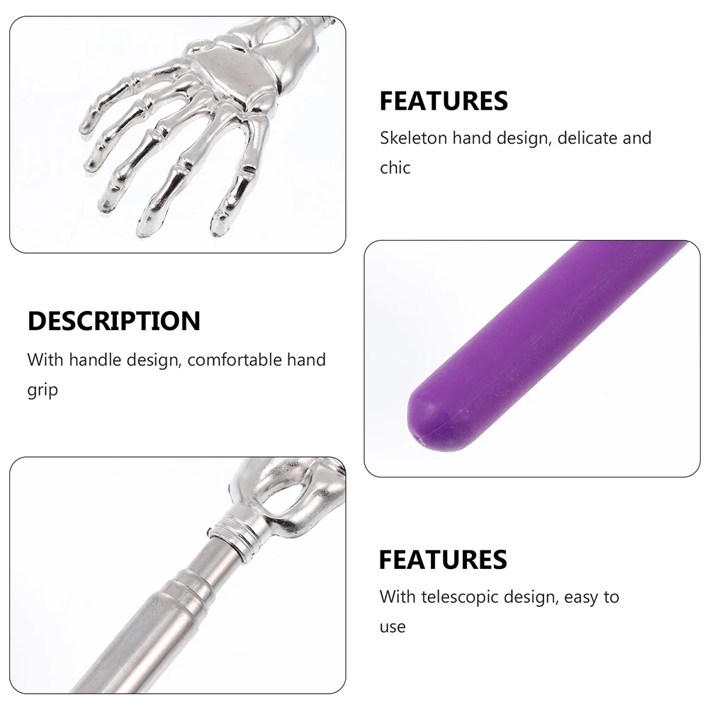 

4pcs Massage Scratcher Tool Premium Metal Telescopic Back Scratcher For Itch Relief Stress Relaxation Hand Design