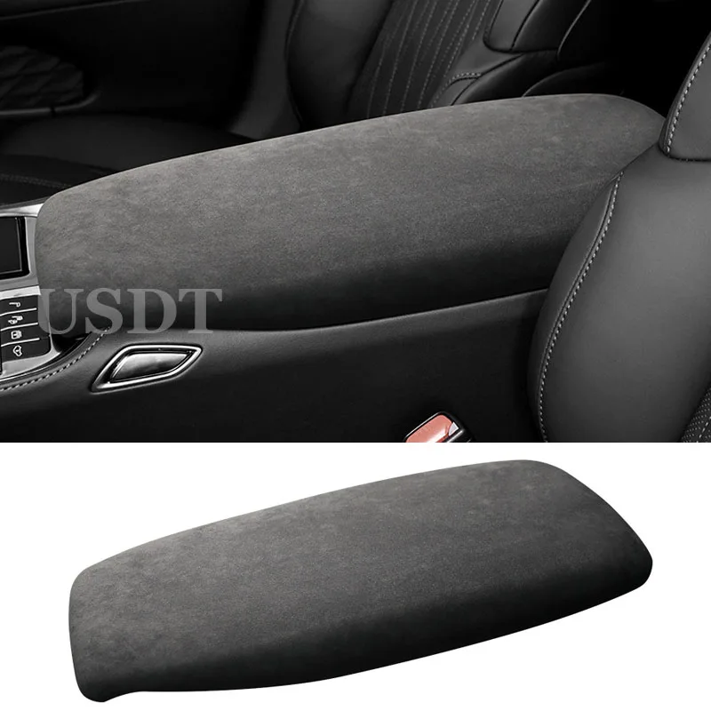 TOP Suede Armrest Box Lid Sheath Shell Cover For LEXUS LS-LS350 LS430 LS460 LS500 LS500h LS600h 2017 2018 2019 2020 2021 2022