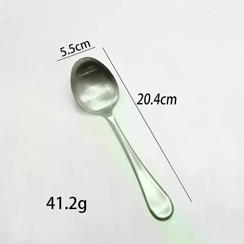 Stainless Steel Round Head Buffet Serving Spoon Thicken Kitchen Dinner Dish Soup Rice Western Restaurant Bar Public Spoon Large