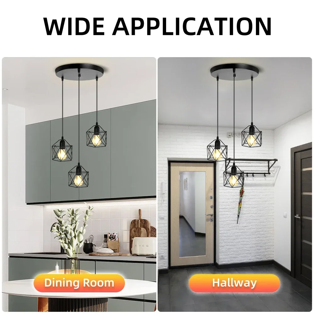 Led Pendant Lights for Dining Room Kitchen Modern Led Chandelier Ceiling Lamp Indoor Hanging Lighting Fixture for E27 Lamp Bulb