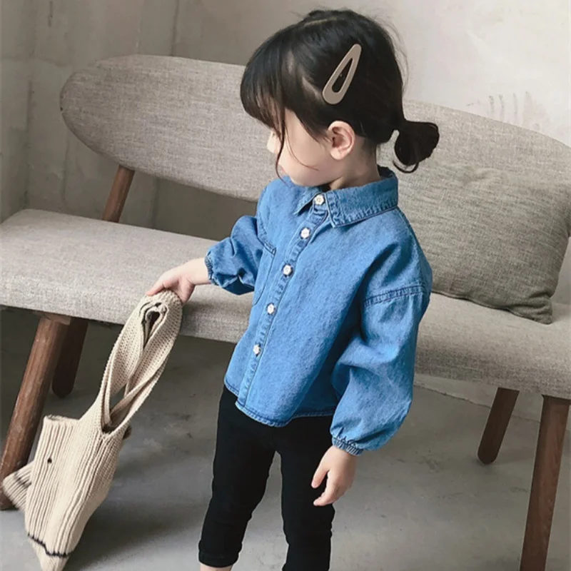 Girls Baby's Kids Blouse Coat Jacket Outwear 2024 Jean Spring Autumn Shirts Cotton Beach Teenagers Children's Clothing