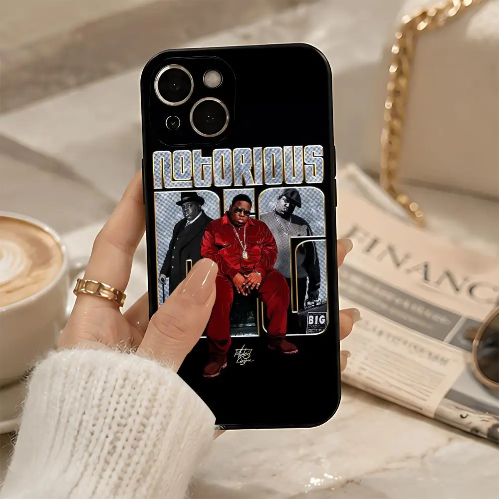 music T-The Notorious BIG Phone Case Black Sleek Matte TPU Protective Shockproof Cover for iPhone 13/14/15/16/17 Pro Max - view 5