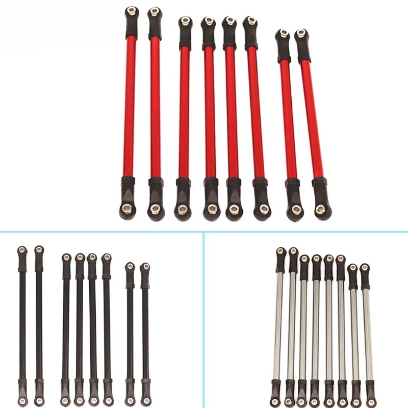 

8-Piece aluminum alloy connecting rod for 313mm wheelbase SCX10 crawler 1/10 remote control car upgrade 1/10 scale 4 chain rod