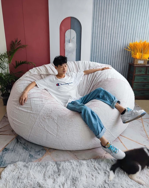 Dropshipping No Stuffed Giant Bean Bag Sofa Bed Pouf Big XXL Beanbag Chair Seat Puff Ottoman Couch Futon Relax Lounge Furniture AliExpress