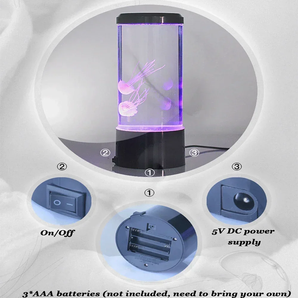 Jellyfish Lamp LED Remote Control Color Changing Aquarium Light With 8 Colors Home Decoration Lights Night Lights Pet Supplies