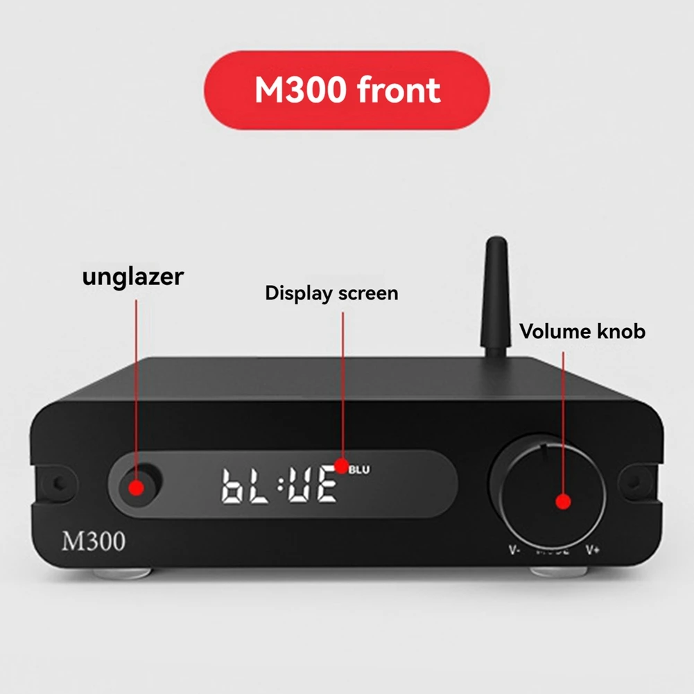 -AT52 Decoder Amplifier Integrated Machine M300 Fever USB D Class Digital Amplifier Home Bluetooth High Power Amplifier