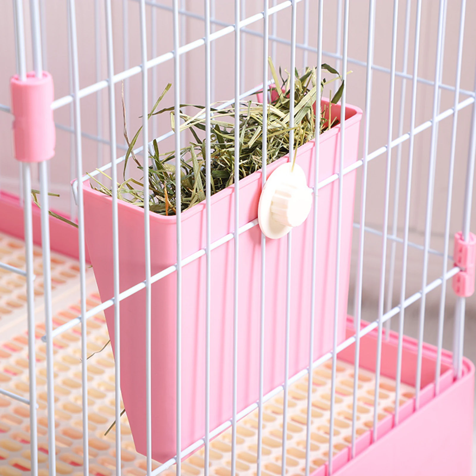 Plastic Rabbit Hay Feeder Food Dispenser Cage Hay Holder Pet Hay Rack for Rabbit Bunny Guinea Pig Chinchilla Hay Feeder