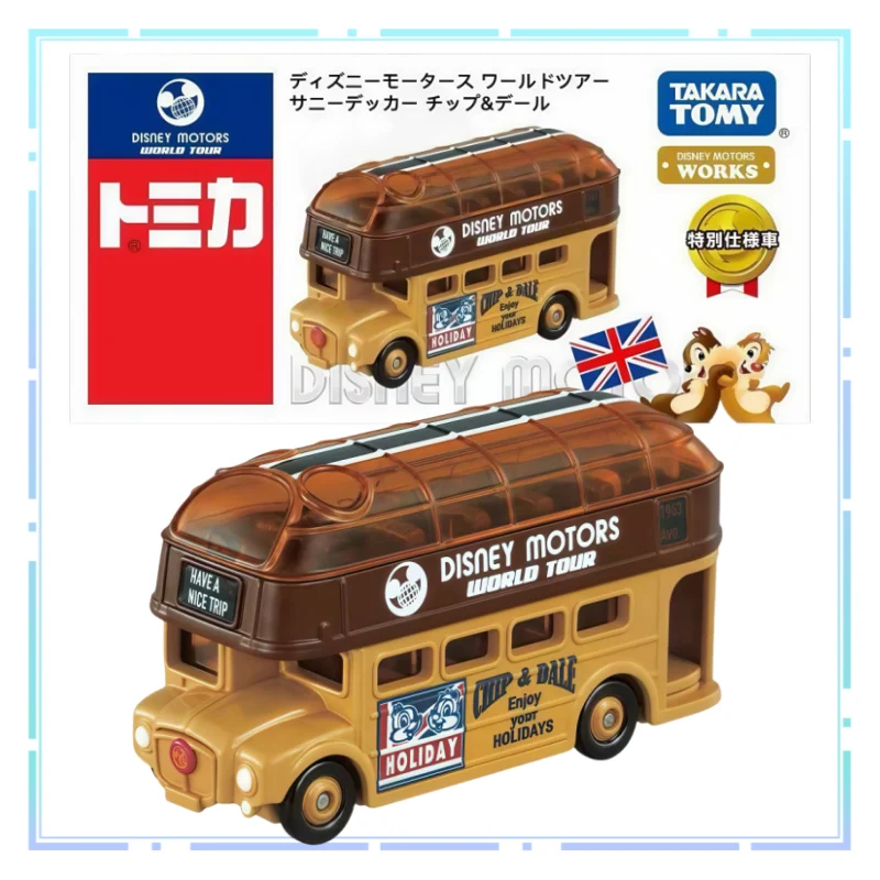 

Genuine TOMY Alloy Car Disney Sunshine Bus Chip & Dale Model Cartoon Simulation Collection Vehicle Collecting Toys Festival Gift