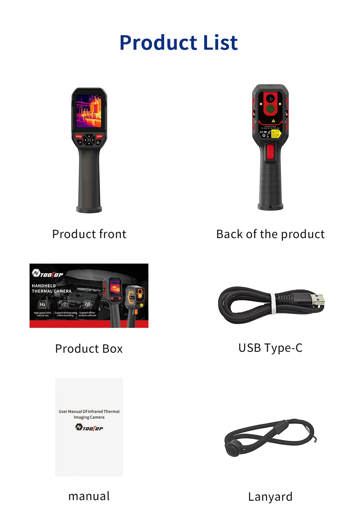 TOOLTOP ET693C 256*192 Handheld-Wärmebildkamera 4G-Speicher 1080P Sichtbare Fusion Professionelle Elektrische Reparatur-Wärmebildkamera – Detail 26